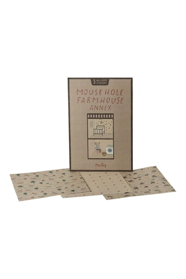 Maileg - Tapet Klistermærker Til Mouse Hole Farmhouse - Anneks, 3 Stk. - Mouse Furniture Legetøj 