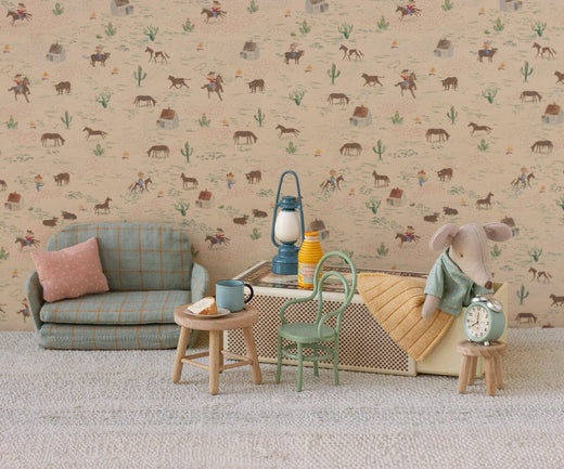 Maileg - Vintagestol, Mus, Mørk Pudder - Mouse Furniture Legetøj 