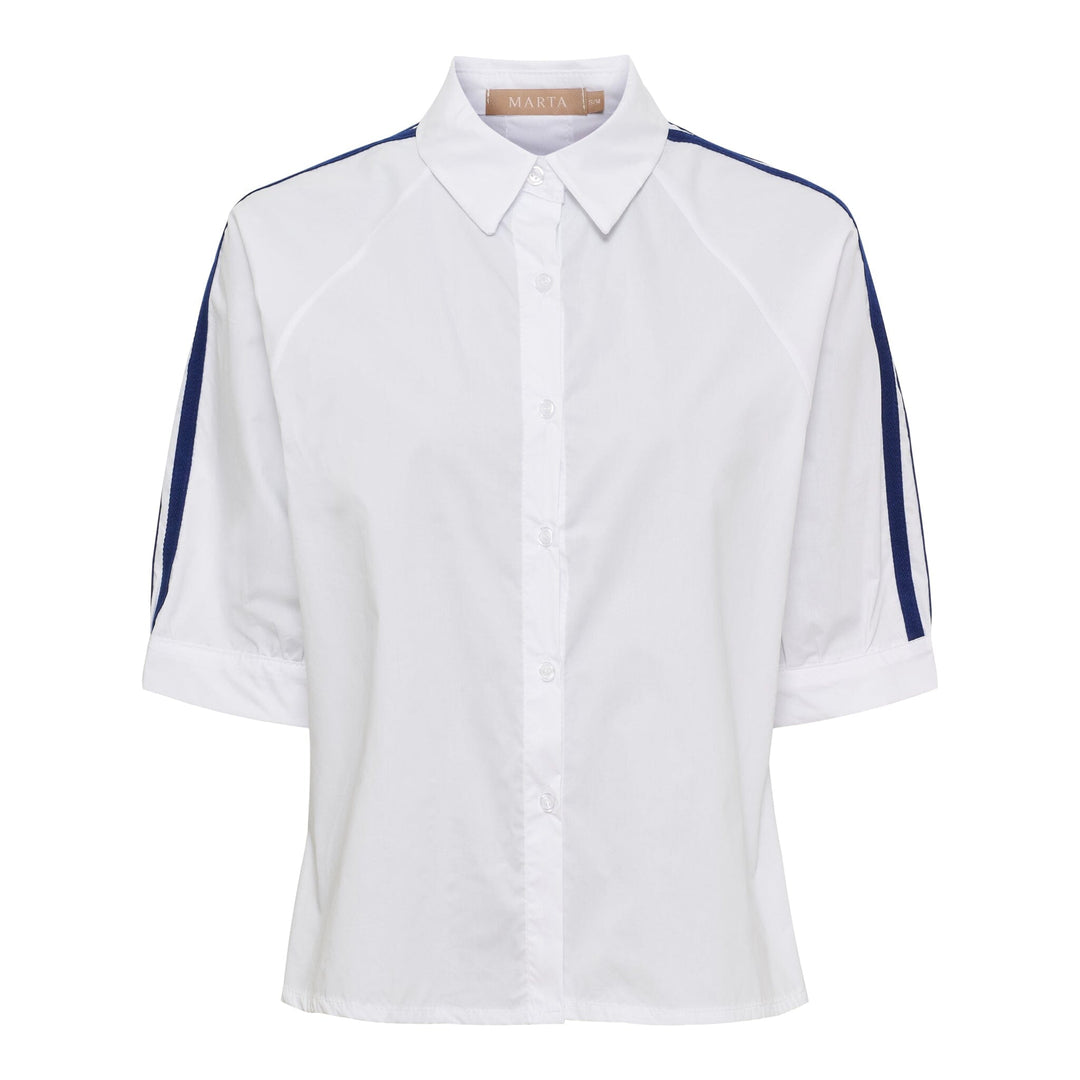 Marta Du Chateau - Mdcbambi Shirt 268819 - White/Navy Skjorter 