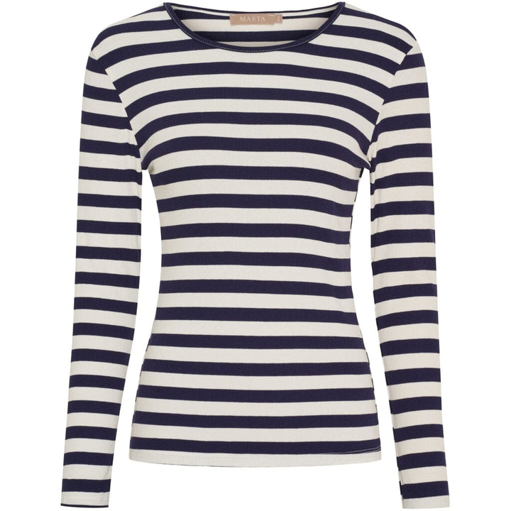 Marta Du Chateau - Mdcbegonia Ls Tee 7702 - Navy Bluser 
