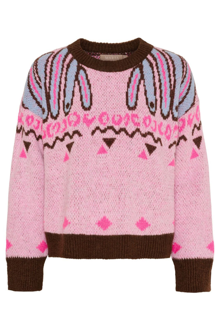 Marta Du Chateau - Mdcbilla Knit 8153 - Pink Strikbluser 