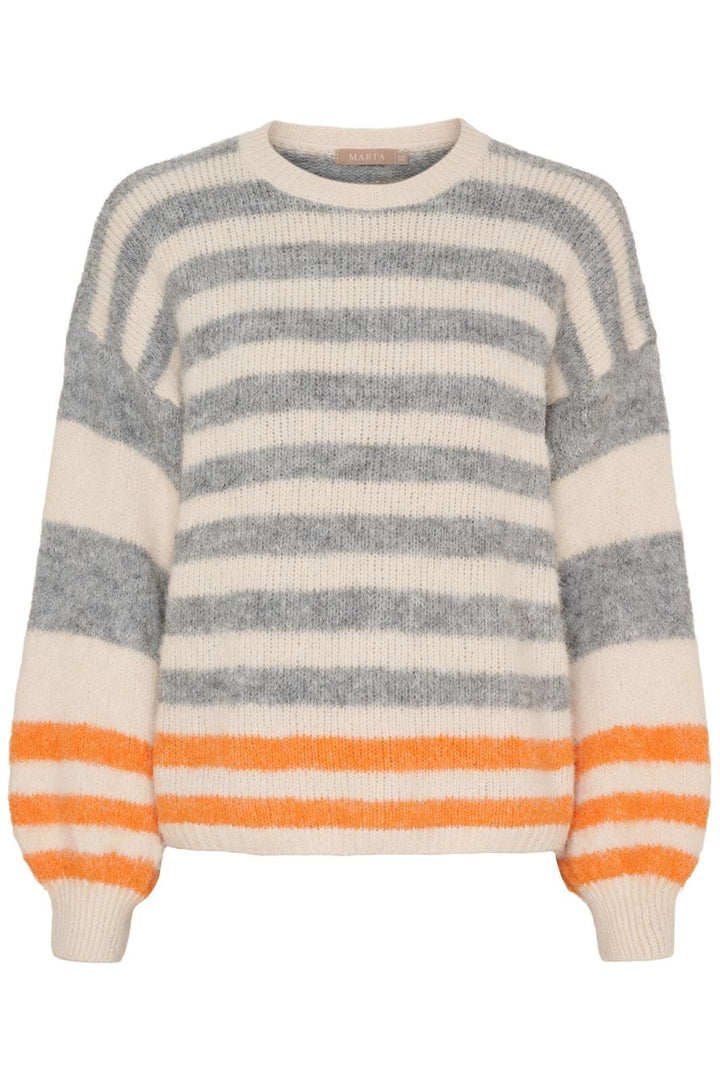 Marta Du Chateau - Mdccassie Knit 8130 - Beige/Grigio8808/Orange8823 Strikbluser 