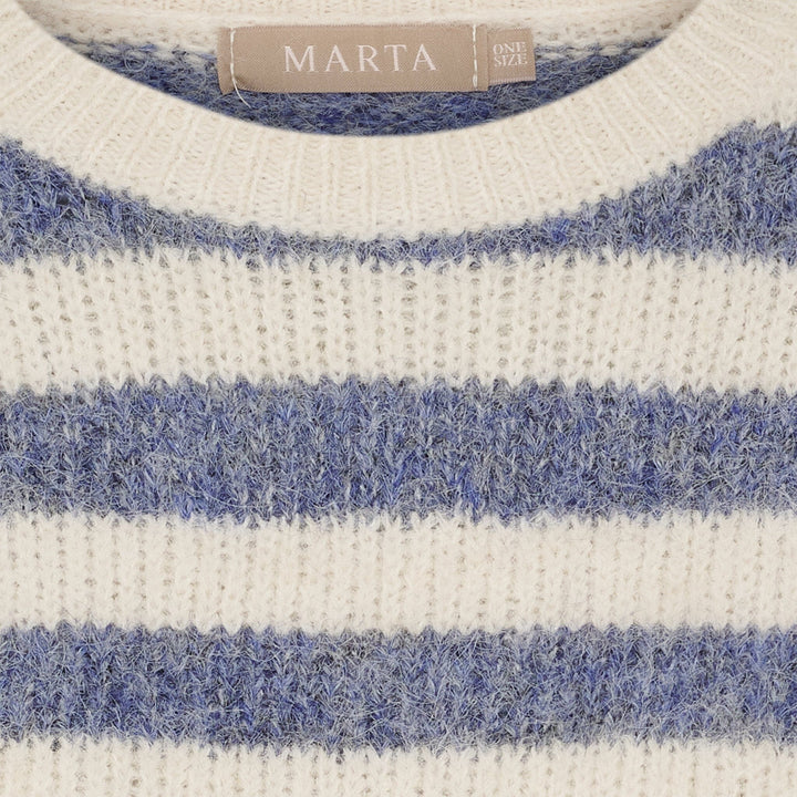 Marta Du Chateau - Mdccassie Knit 8130 - Beige/Jeans8819/Fango8804 Strikbluser 