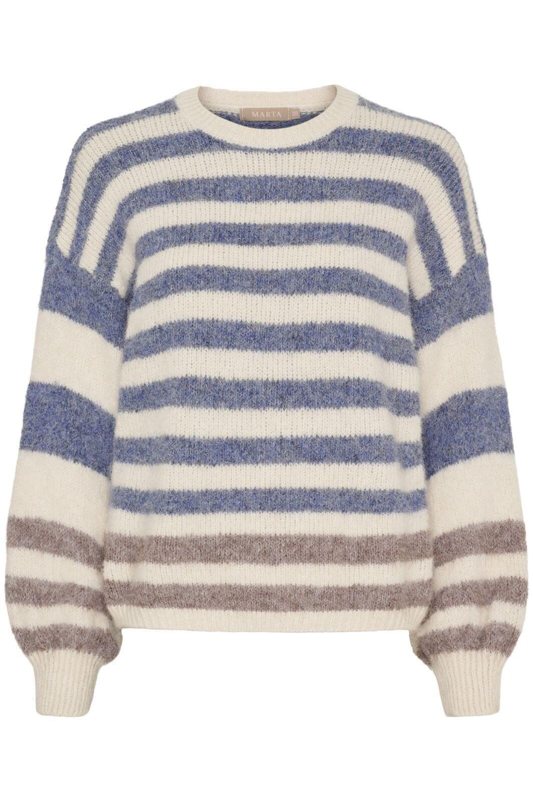 Marta Du Chateau - Mdccassie Knit 8130 - Beige/Jeans8819/Fango8804 Strikbluser 