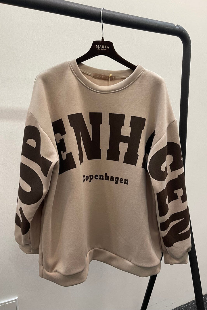 Marta Du Chateau - Mdchibiscus Sweatshirt 22659 - Beige New Sweatshirts 