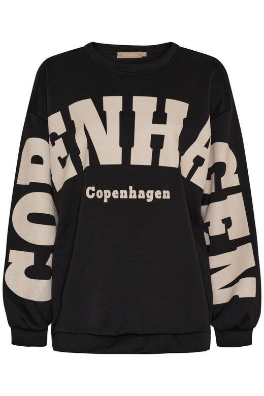 Marta Du Chateau - Mdchibiscus Sweatshirt 22659 - Black/White Sweatshirts 