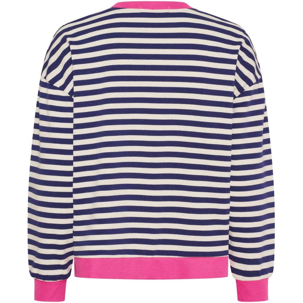 Marta Du Chateau - Mdcvilda Ls Tee 58903 - Navy/Fuxia Sweatshirts 