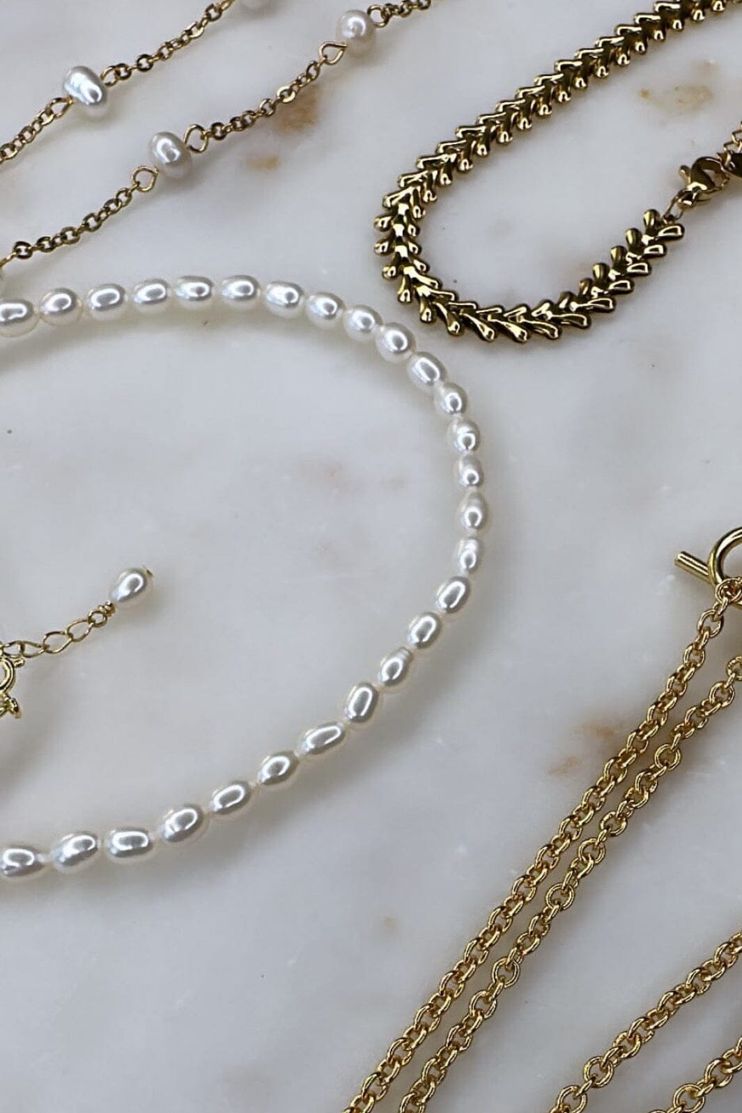 Mellow Moon - Barok Perle Ankelkæde - Forgyldt Ankelkæder 