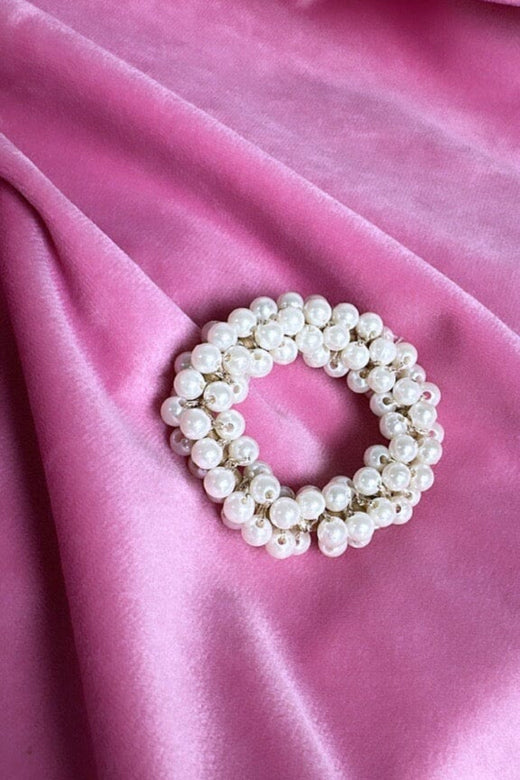 Mellow Moon - Elastik Med Perler - Forgyldt Hårelastikker 