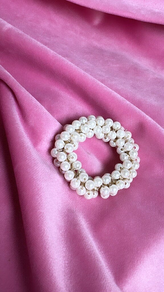 Mellow Moon - Elastik Med Perler - Forgyldt Hårelastikker 