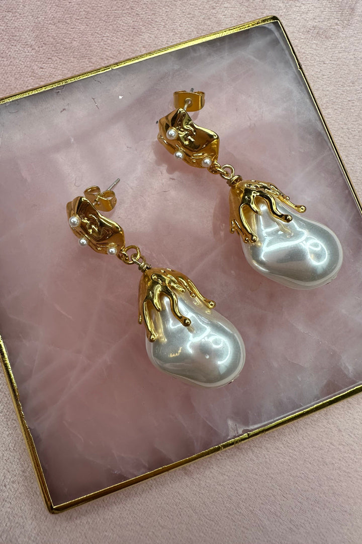 Mellow Moon - Emma Earring - Forgyldt Øreringe 