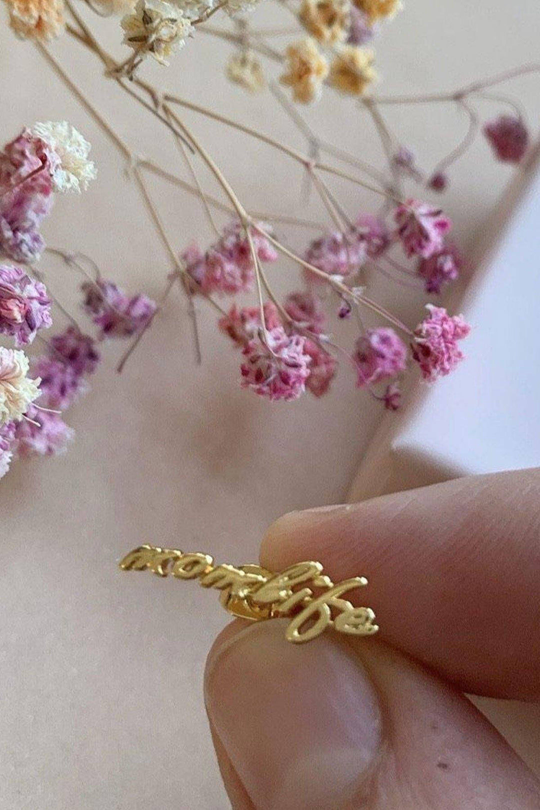 Mellow Moon - Guld ørering - momlife - (1 stk.) Øreringe 