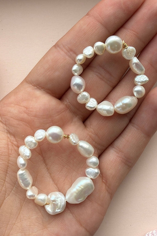 Mellow Moon - Pearl Circle - White Øreringe 