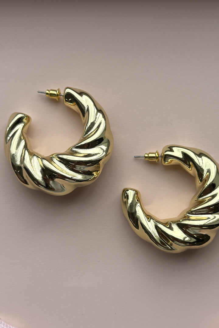 Mellow Moon - Rose Earring - Forgyldt Øreringe 