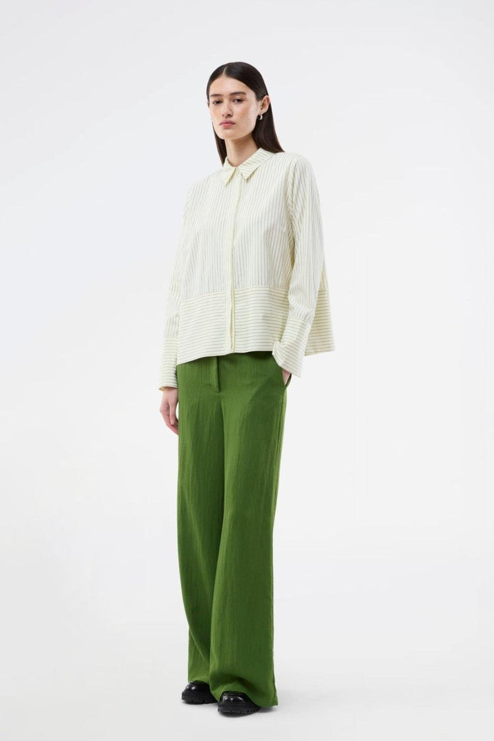 ModströM - Brodiemd Shirt 59255 - 12062 - Lime Pinstripe Skjorter 