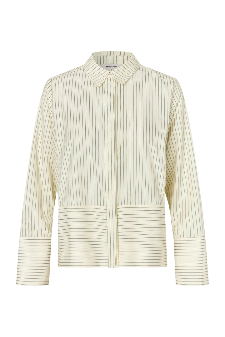 ModströM - Brodiemd Shirt 59255 - 12062 - Lime Pinstripe Skjorter 