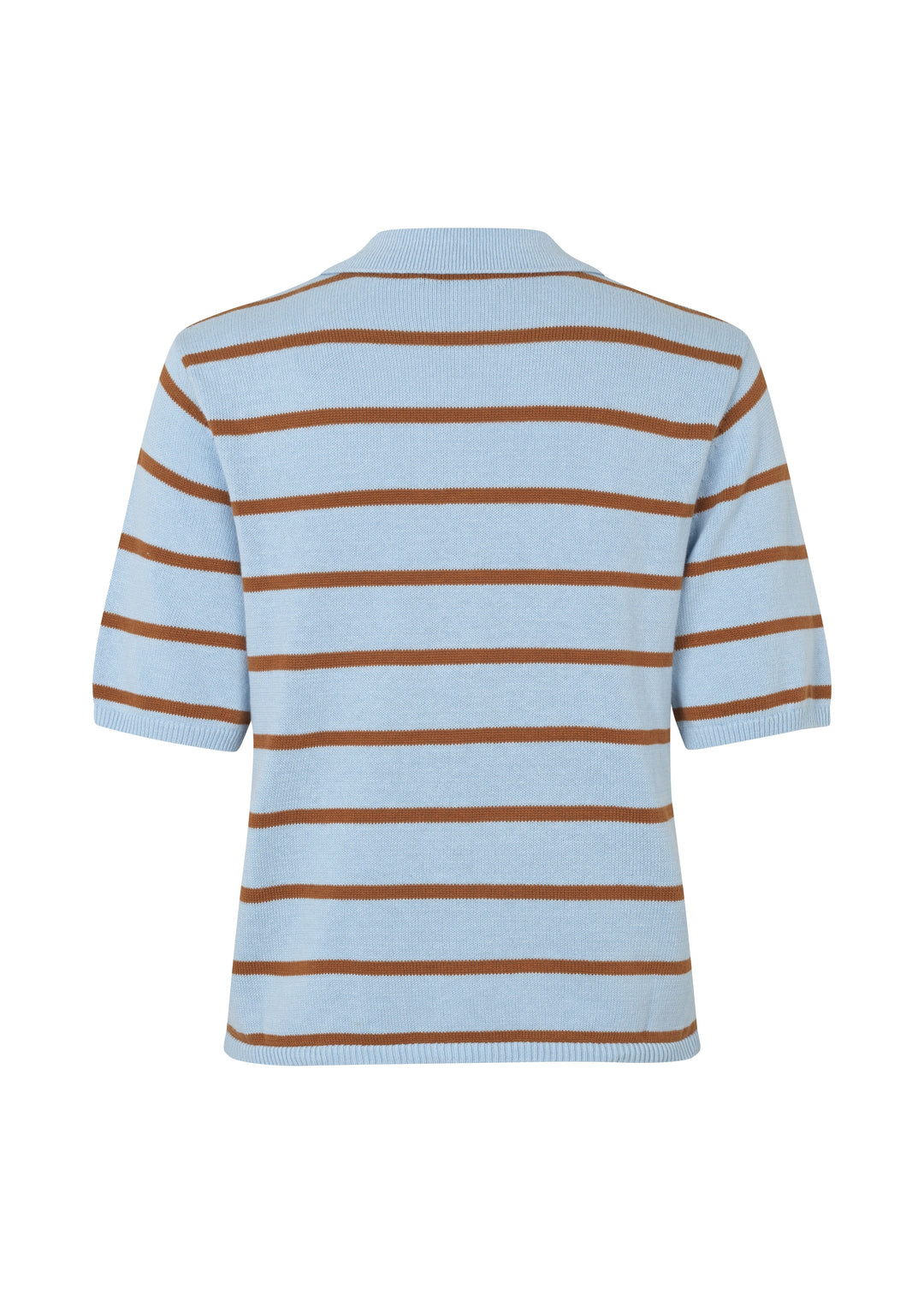 Modström - Malvamd Ss Stripe Polo 58746 - 12069 - Cashmere Nuthatch Stripe Strikbluser 