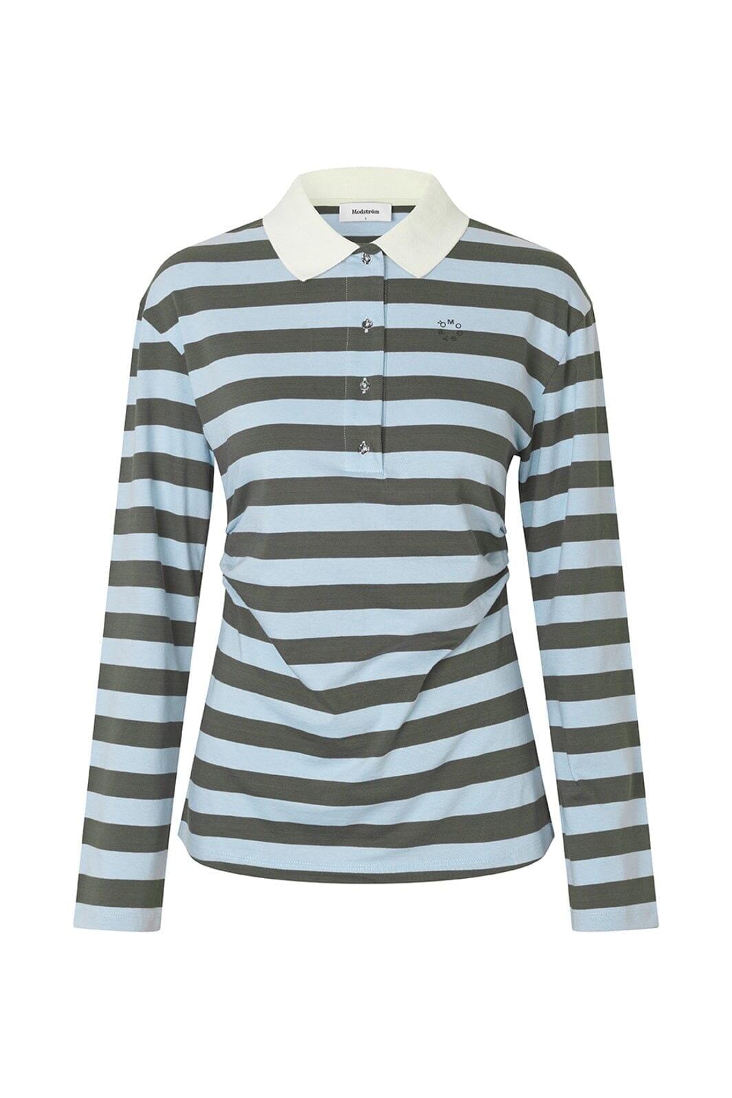 Modström - Stetsonmd Ls Stripe Polo 58842 - 11189 - Cashmere Beluga Stripe