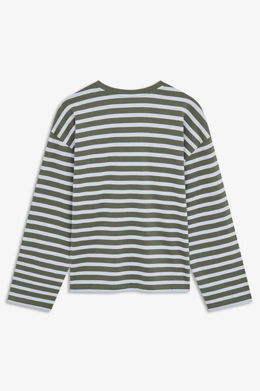 ModströM - Taimmd Stripe Ls T-Shirt 59970 - 11225 - Army Plein Air Stripe T-shirts 