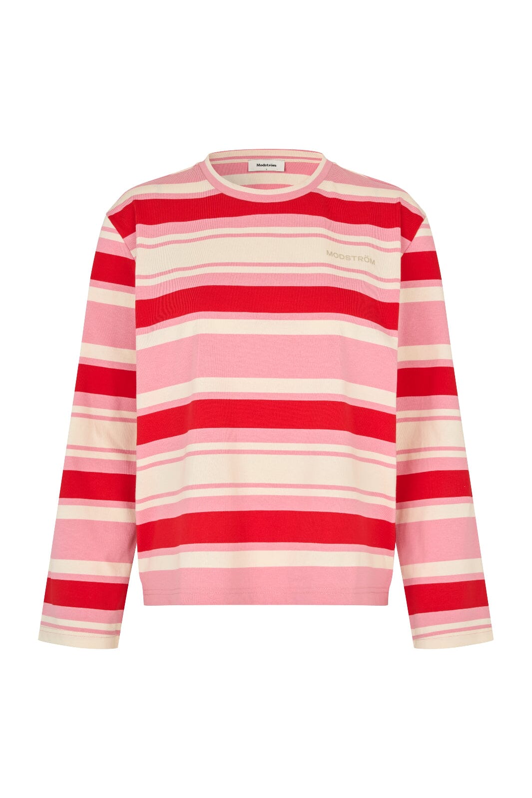 Modström - Urbanmd Stripe Ls T-Shirt 59040 - 11192 - Hibiscus Peach Stripe T-shirts 