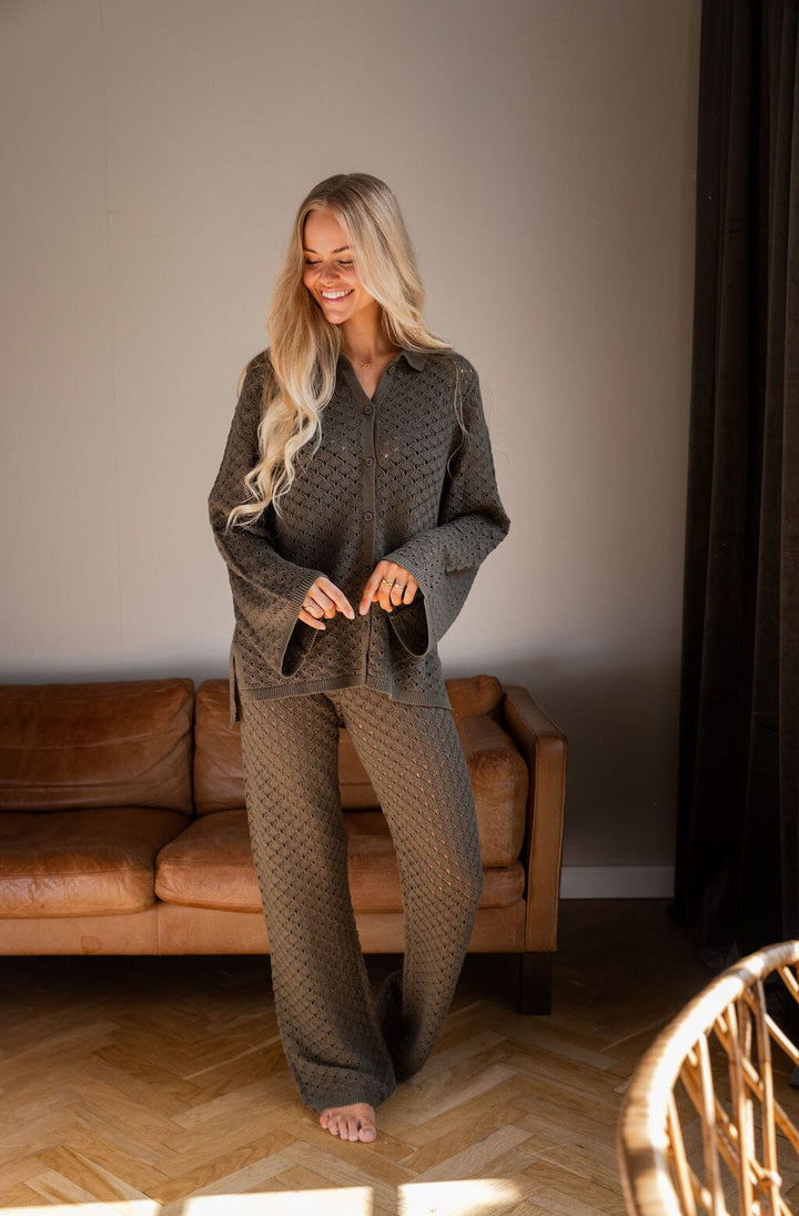 Molly&My x Julie Elgaard - Elina Knit Blouse 167102 - 176 - Khaki Bluser 