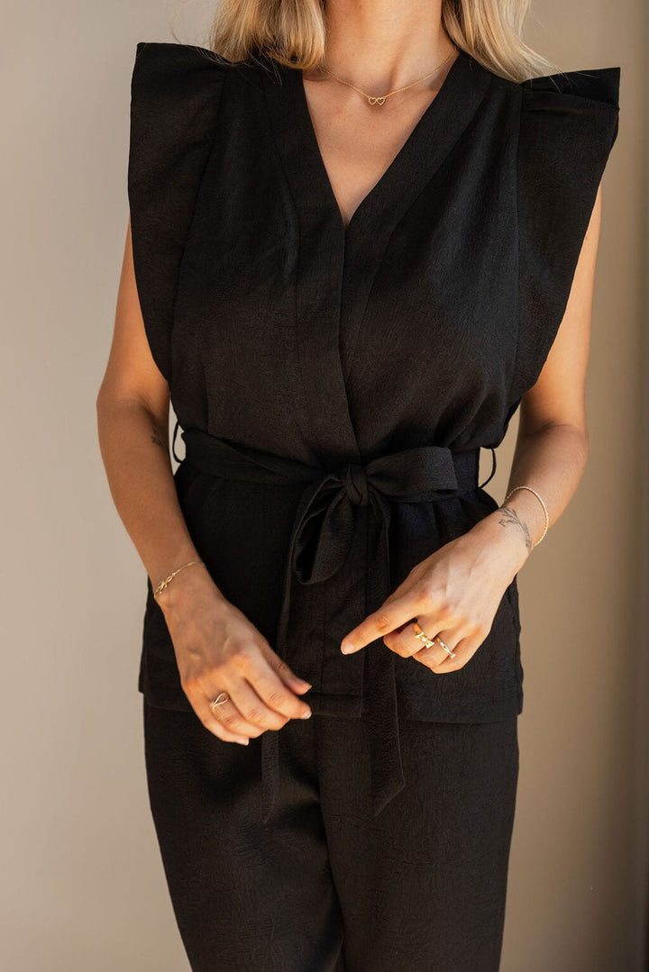 Molly&My x Julie Elgaard - Emma Jacquard Vest 167095 - 100 - Black Frakker 