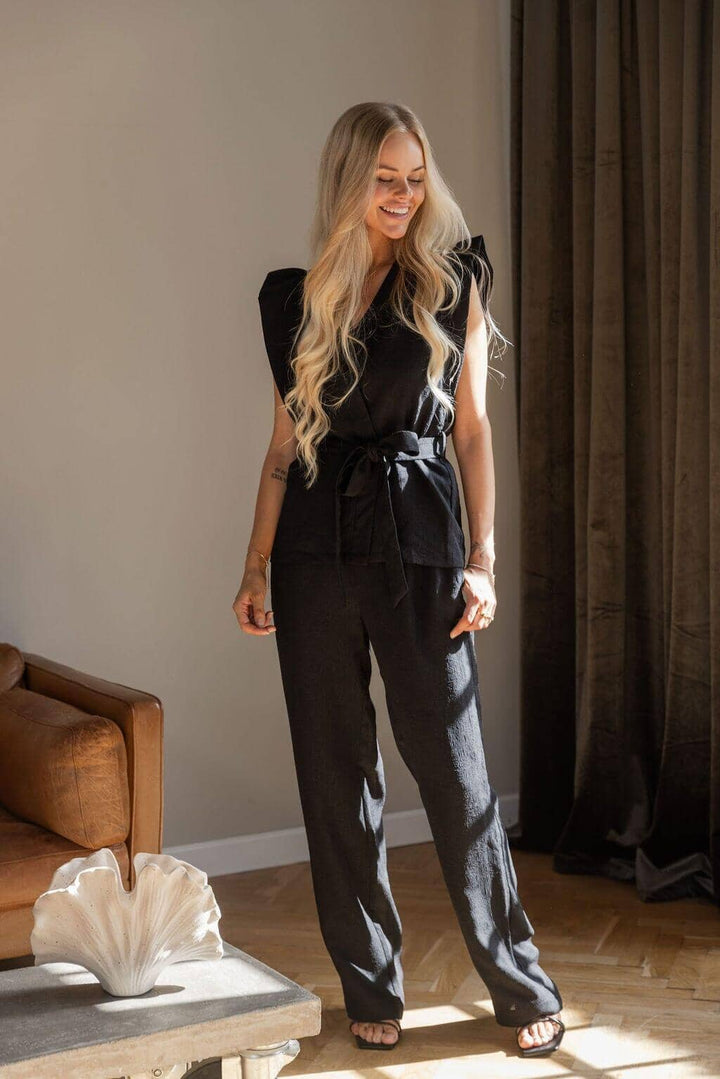 Molly&My x Julie Elgaard - Emma Jacquard Vest 167095 - 100 - Black Frakker 