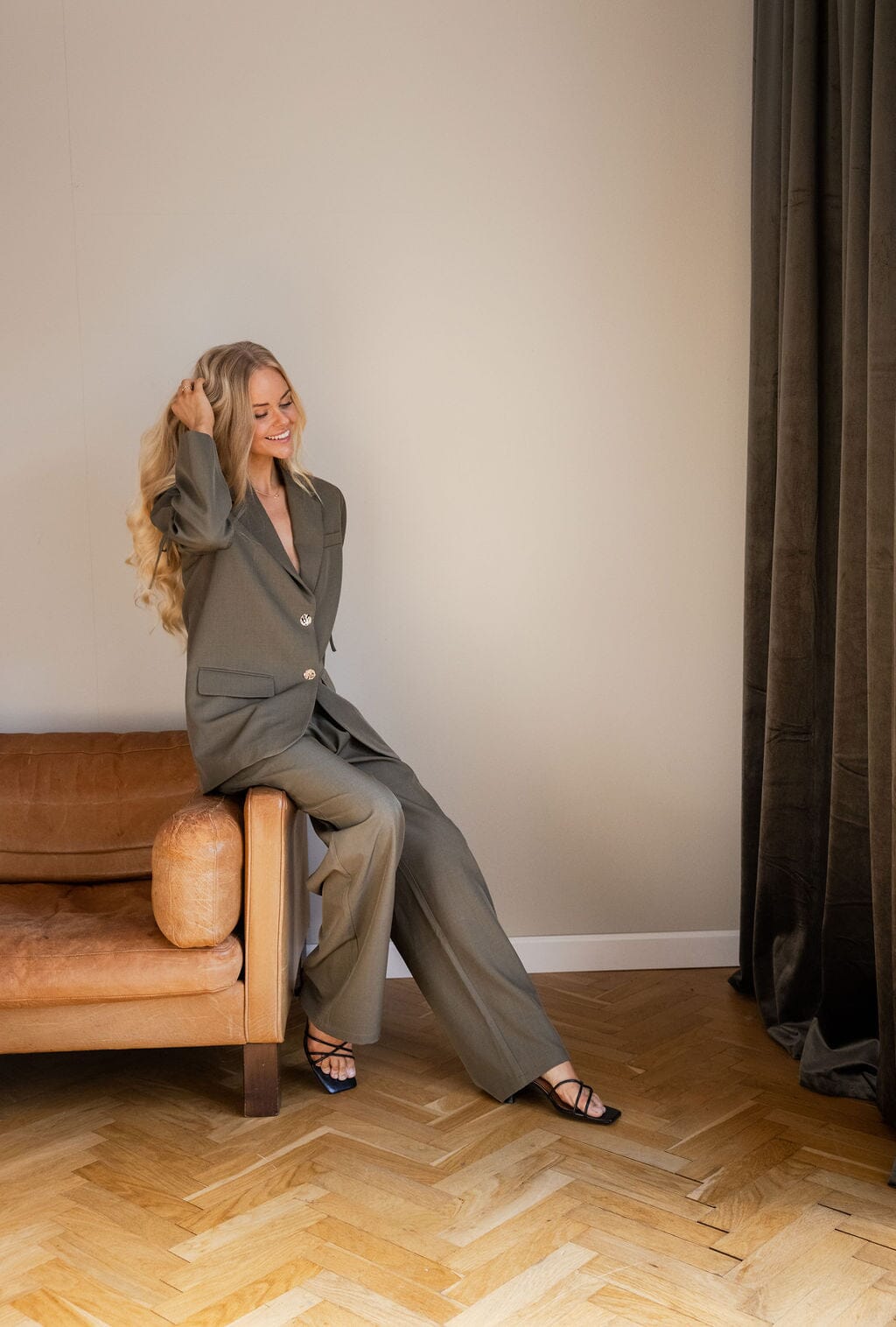 Molly&My x Julie Elgaard - Frida String Structure Blazer 167115 - 176 - Khaki Blazere 