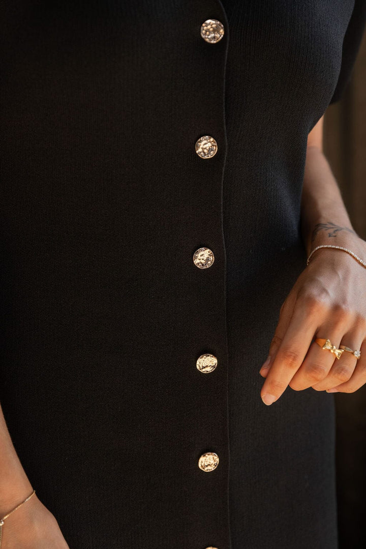 Molly&My x Julie Elgaard - Nora Knit Dress 167103 - 100 - Black Strikbluser 