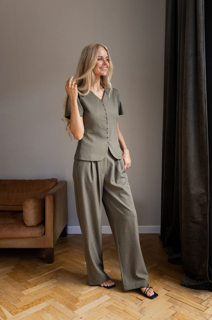 Molly&My x Julie Elgaard - Vera Structure Blouse 167104 - 176 - Khaki Bluser 