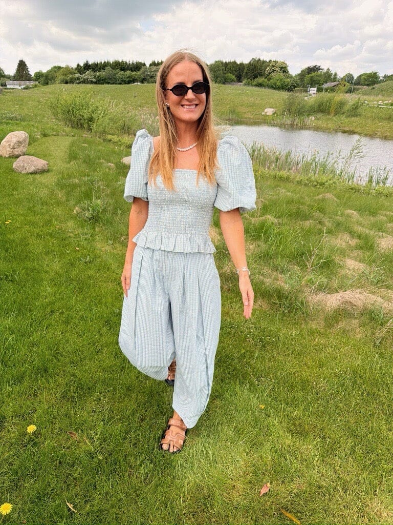 Molly&My x Julie Elsebeth - Rido Pants - Blue Check Bukser 