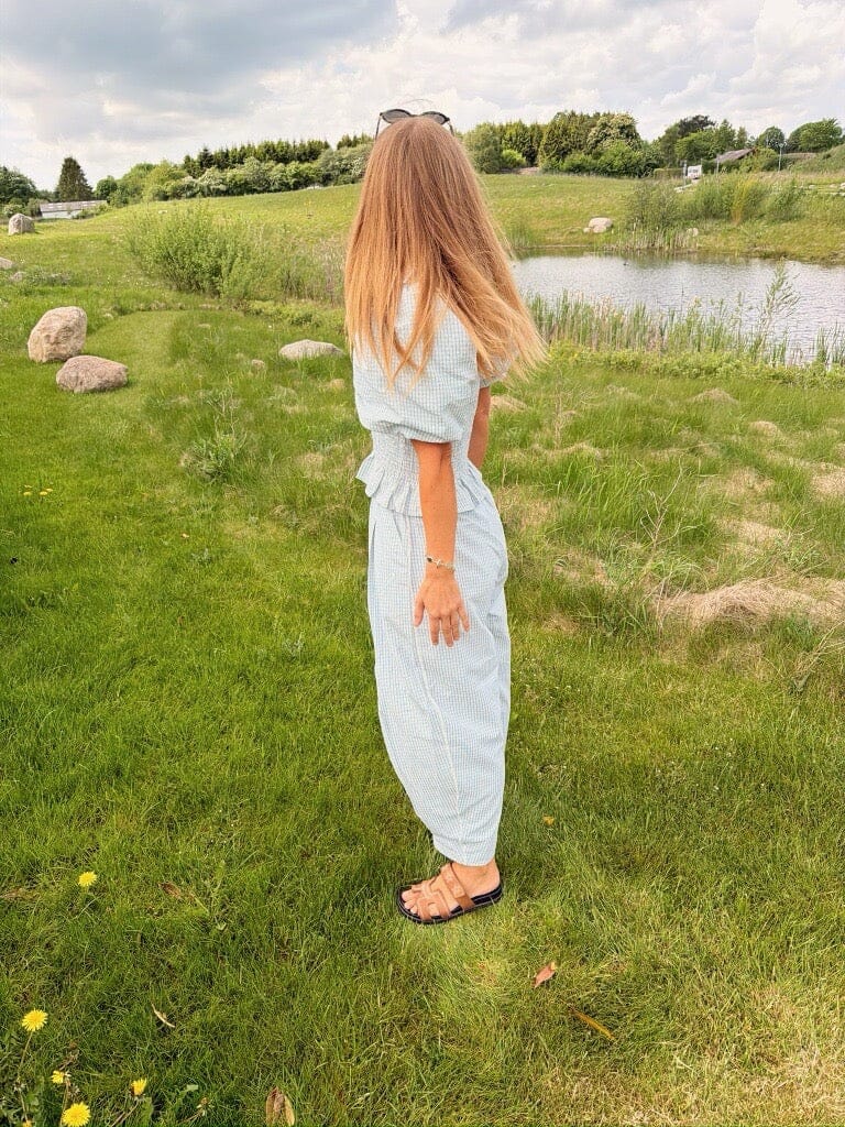 Molly&My x Julie Elsebeth - Rido Pants - Blue Check Bukser 