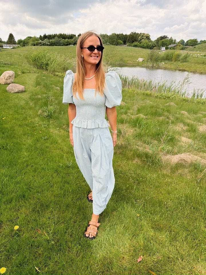 Molly&My x Julie Elsebeth - Rido Pants - Blue Check Bukser 
