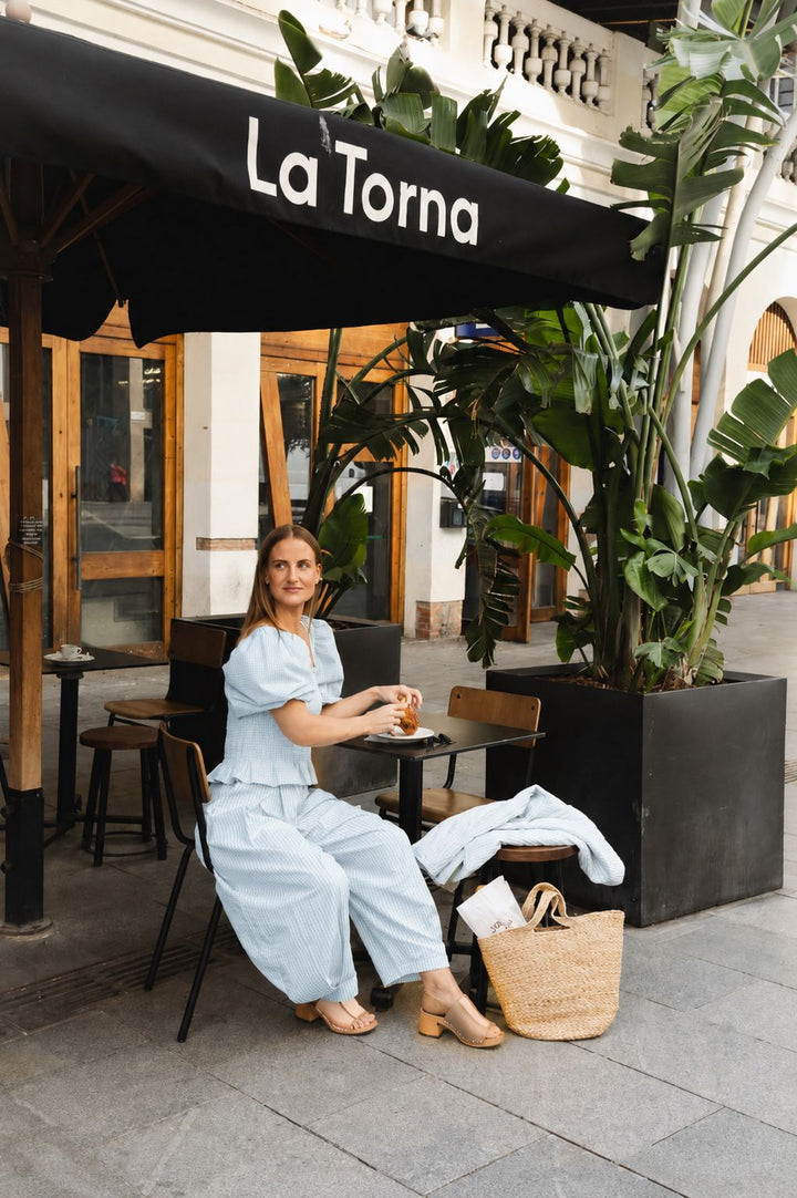 Molly&My x Julie Elsebeth - Rido Pants - Blue Check Bukser 