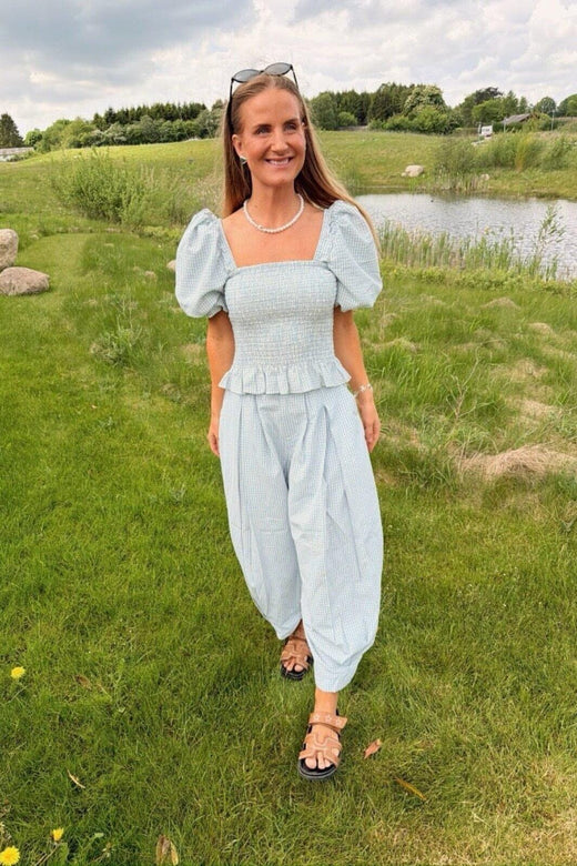 Molly&My x Julie Elsebeth - Rido Pants - Blue Check Bukser 