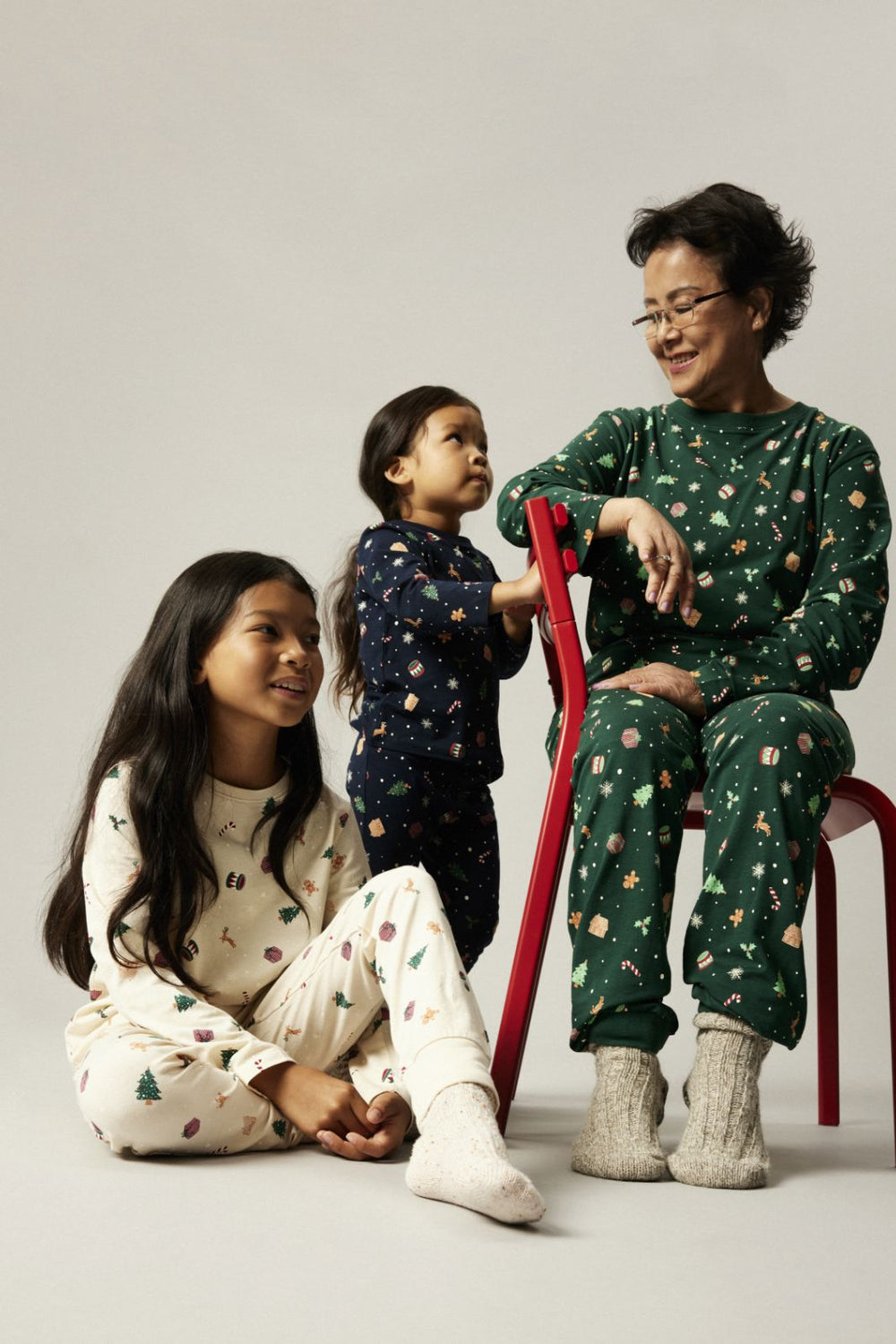 Name It - Nanvismas Ls Nightset - 4918983 Botanical Garden Xmas Aop Nattøj 