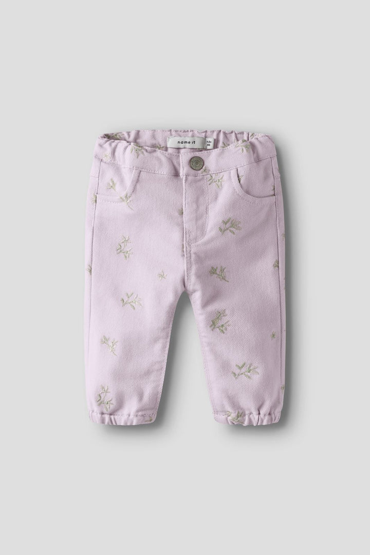 Name It - Nbfrose Loose  Twi Pant 1717-Yf B - 4994916 Dawn Pink Flower Emb