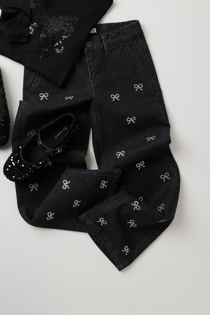 Name It - Nkfrose Wide Rhine Jeans 6355-Im - 4856756 Dark Grey Denim Jeans 