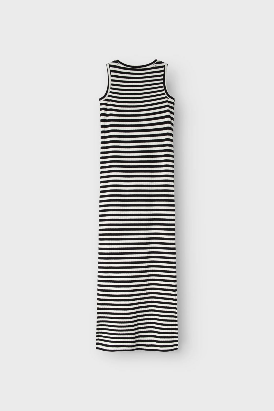 Name It - Nkfsuraja Sl Maxi Dress - 4724127 Bright White W. Black Stripes
