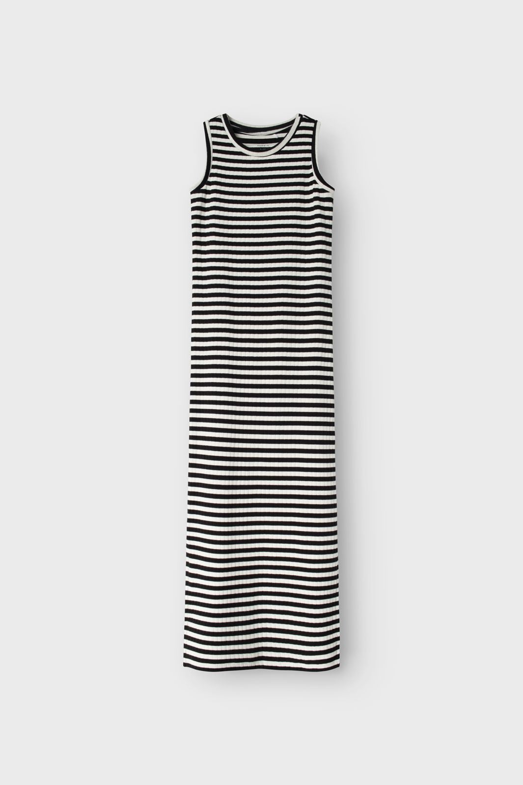 Name It - Nkfsuraja Sl Maxi Dress - 4724127 Bright White W. Black Stripes