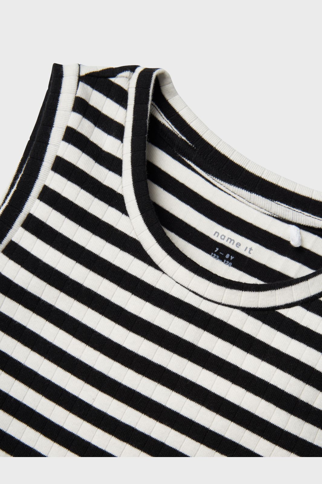 Name It - Nkfsuraja Sl Maxi Dress - 4724127 Bright White W. Black Stripes