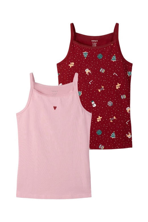 Name It - Nkfvismas Strap Top Giftpack - 5144326 Red Dahlia W/ Pink Nectar