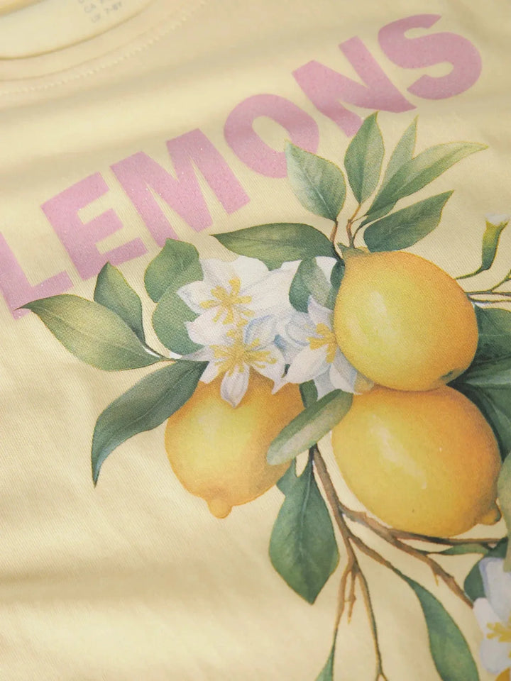 Name It - Nkfvotia Capsl Top - 5057674 Double Cream Butter Lemons T-shirts 