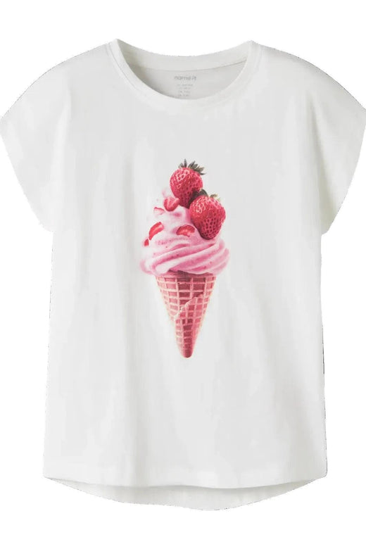 Name It - Nkfvotia Capsl Top - 5057675 Bright White Ice Cream T-shirts 