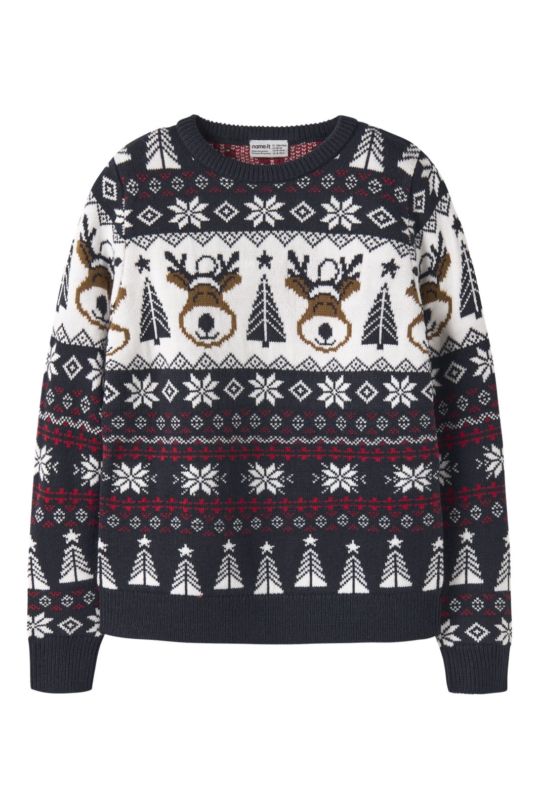 Name It - Nknrismas Ls Knit Cot - 5213753 Navy Blazer
