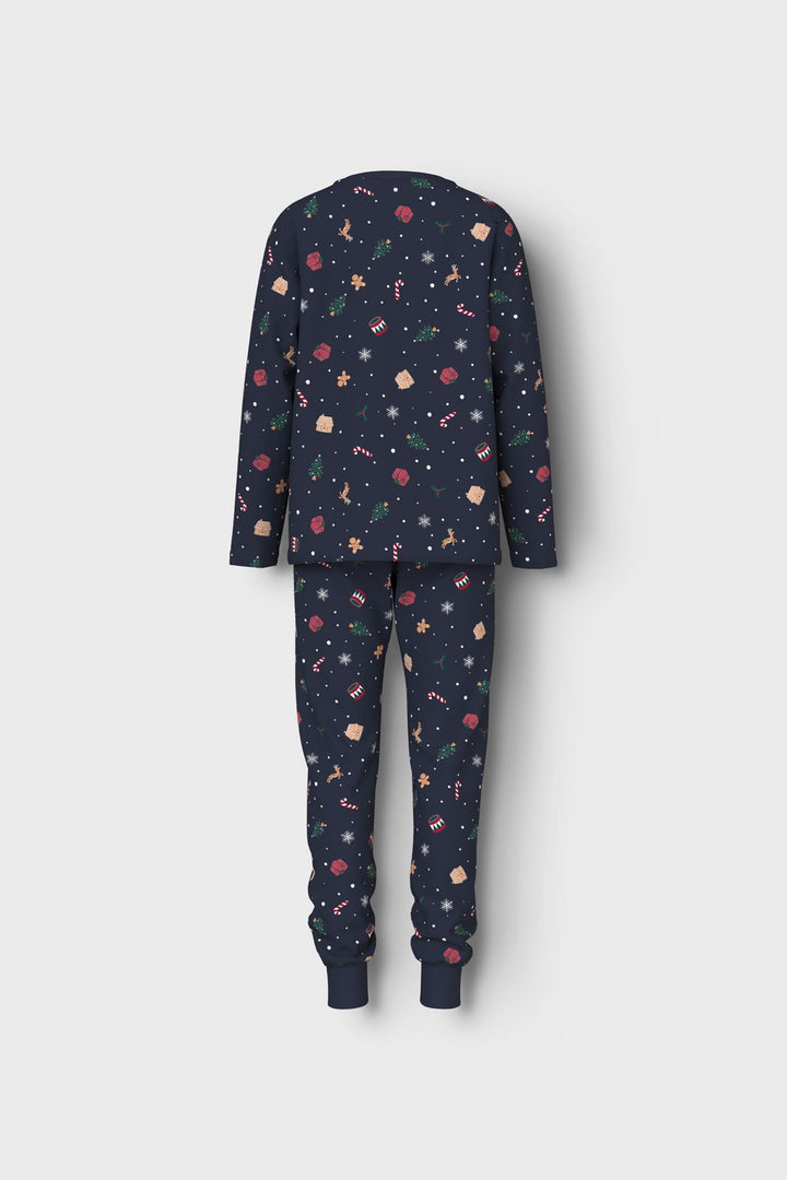 Name It - Nknvismas Ls Nightset - 4879845 Navy Blazer Xmas Aop Navy