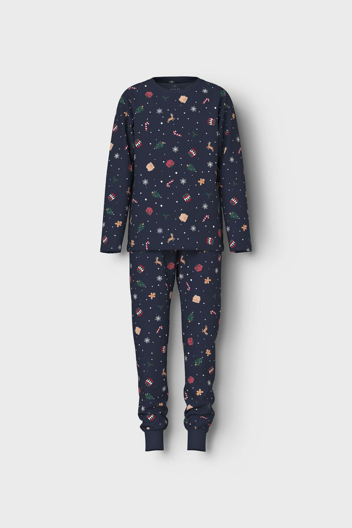 Name It - Nknvismas Ls Nightset - 4879845 Navy Blazer Xmas Aop Navy