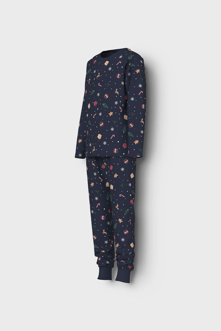 Name It - Nknvismas Ls Nightset - 4879845 Navy Blazer Xmas Aop Navy