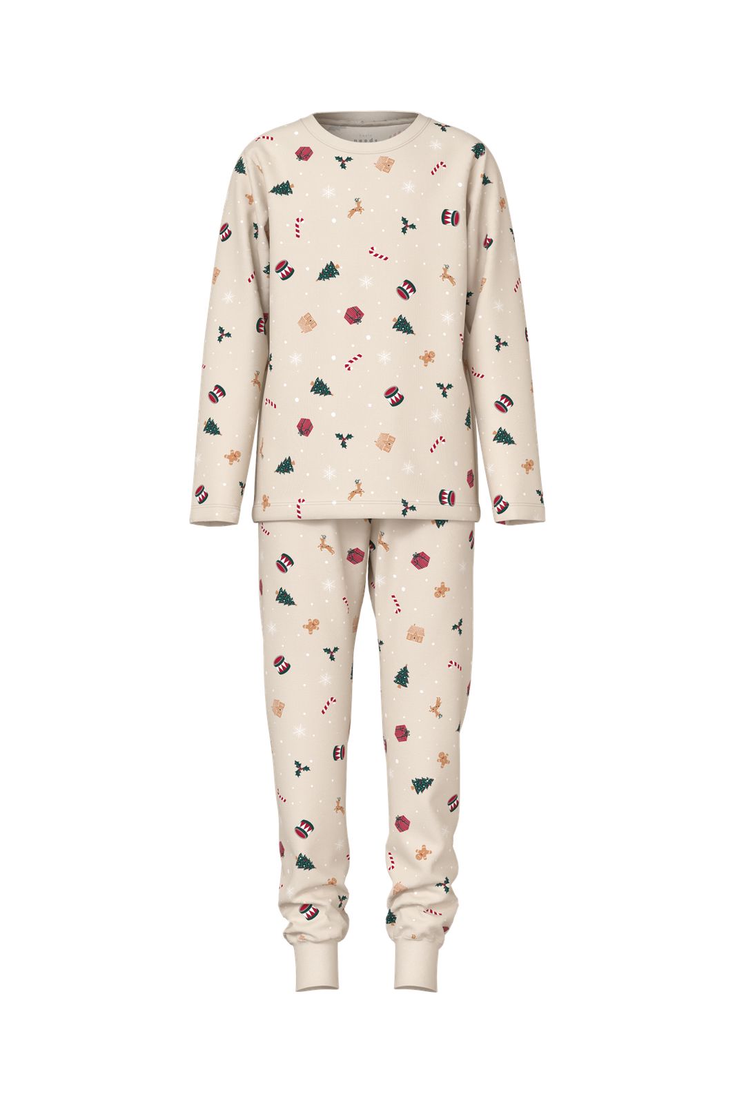 Name It - Nknvismas Ls Nightset - 4918936 Whitecap Gray Xmas Aop