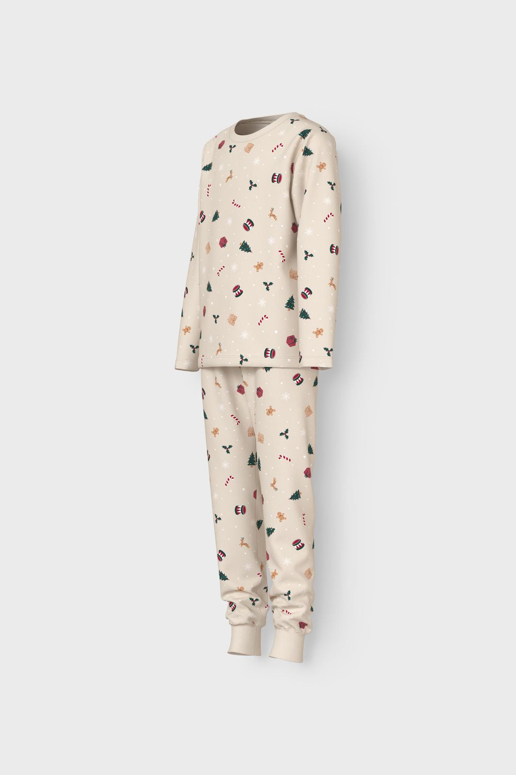 Name It - Nknvismas Ls Nightset - 4918936 Whitecap Gray Xmas Aop